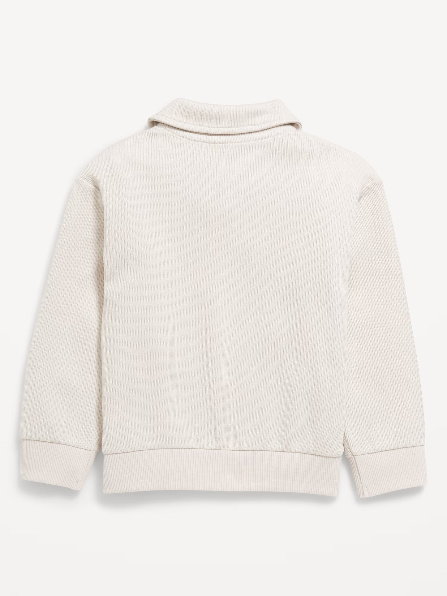 Oversized Long-Sleeve Ribbed Polo Sweater for Toddler Boys