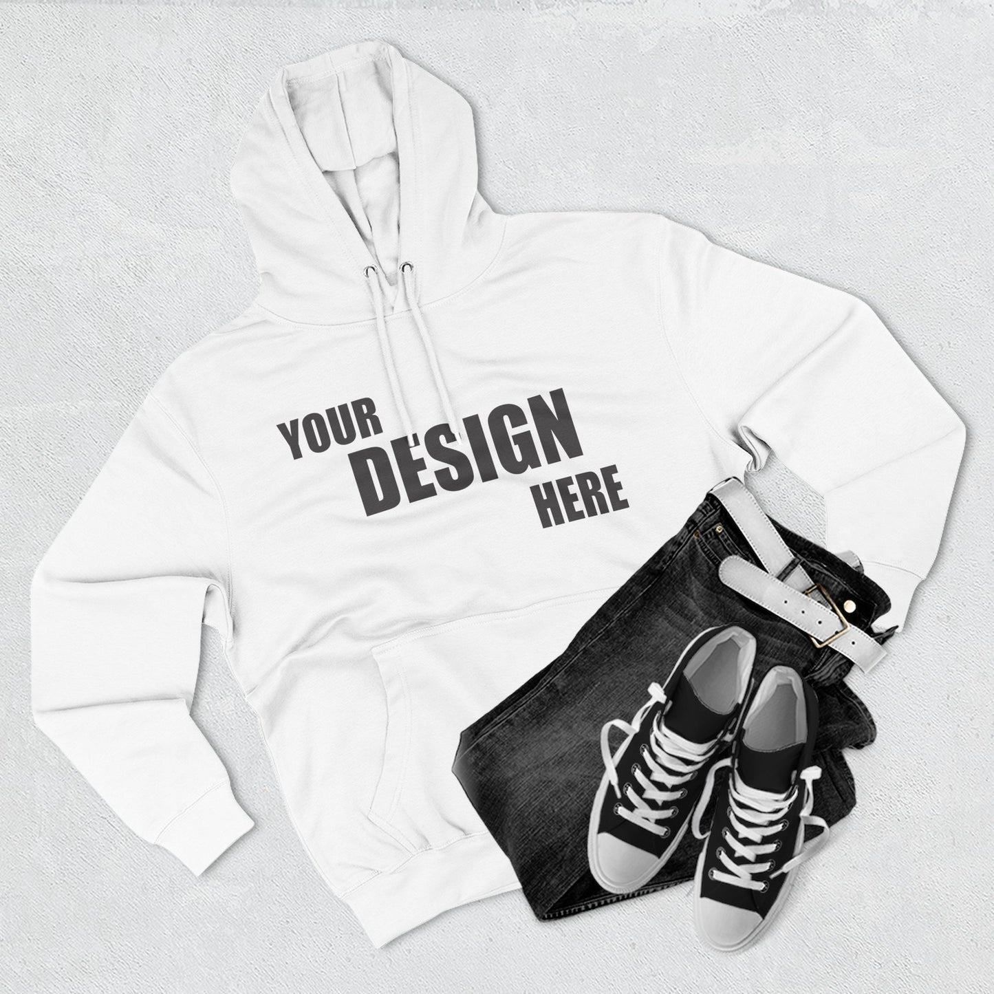 Classic Fleece Hoodie — Blank Custom Design Pullover - Relaxed Unisex
