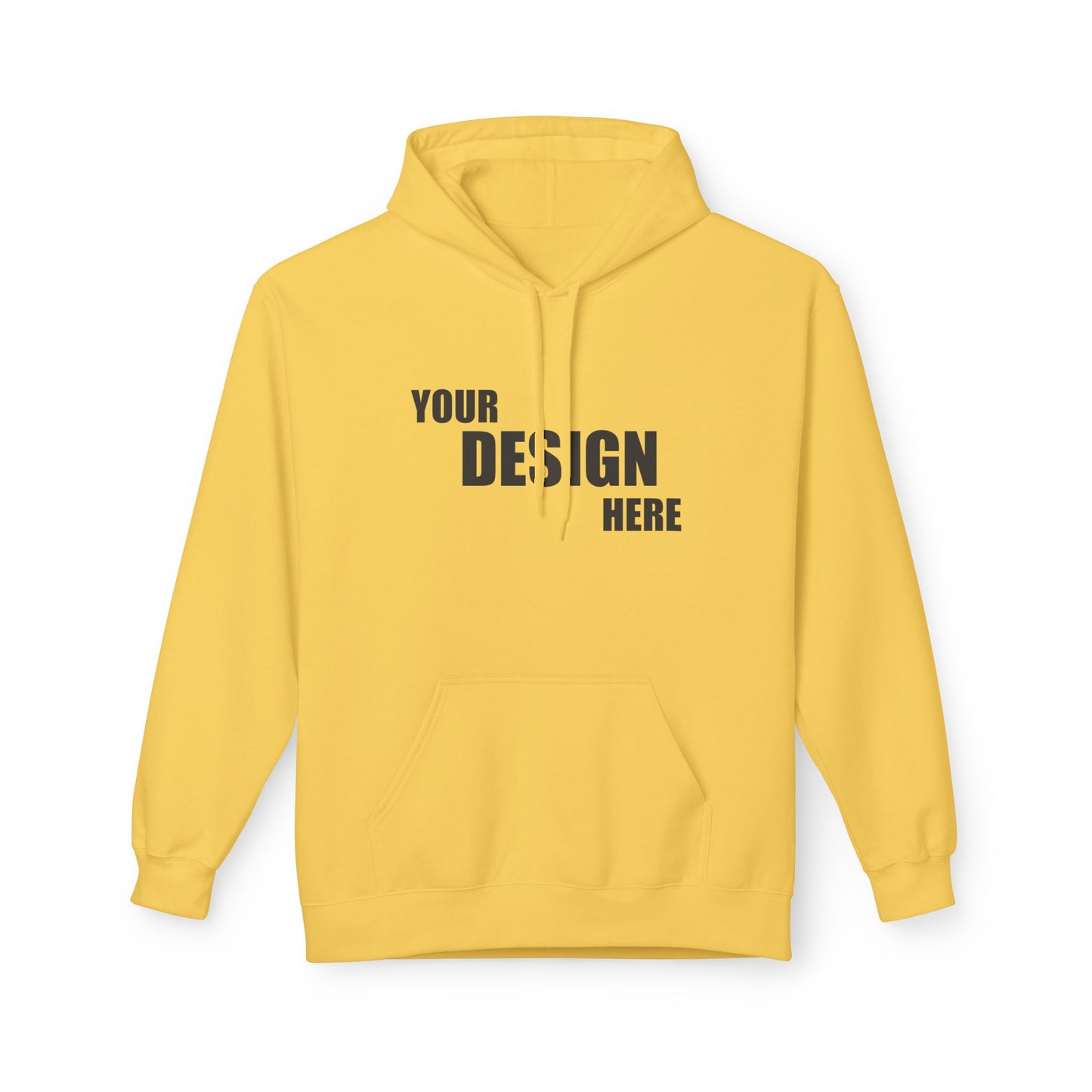 Classic White Hoodie — Custom "Your Design Here" Front Print - Relaxed Unisex