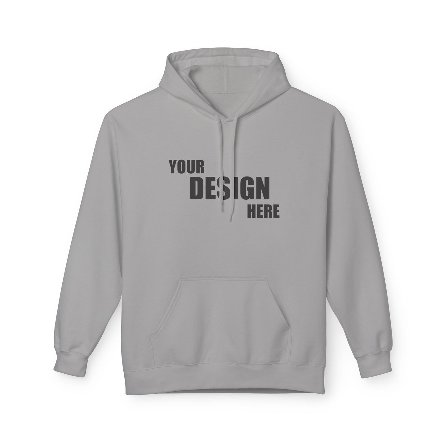 Classic White Hoodie — Custom "Your Design Here" Front Print - Relaxed Unisex