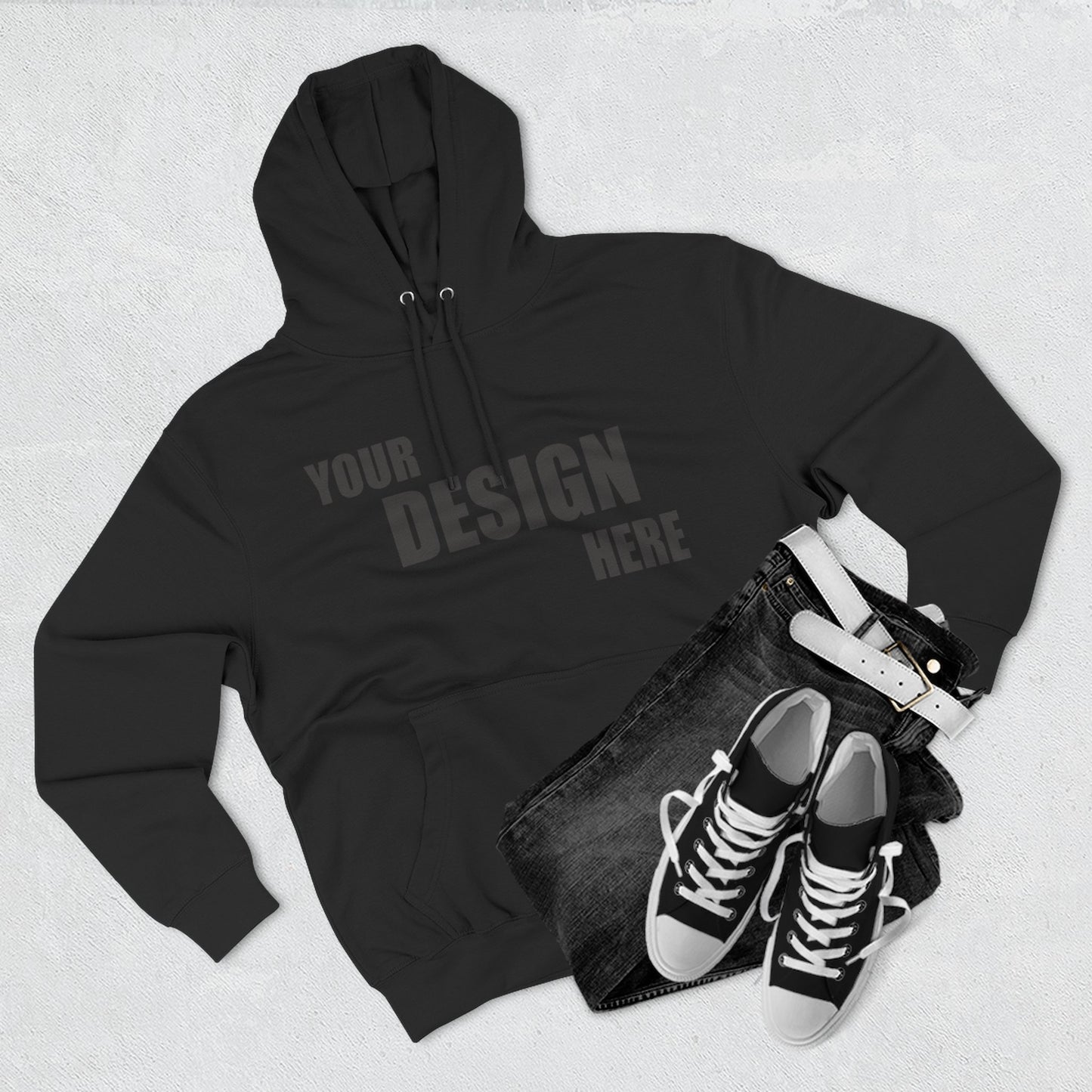 Classic Fleece Hoodie — Blank Custom Design Pullover - Relaxed Unisex