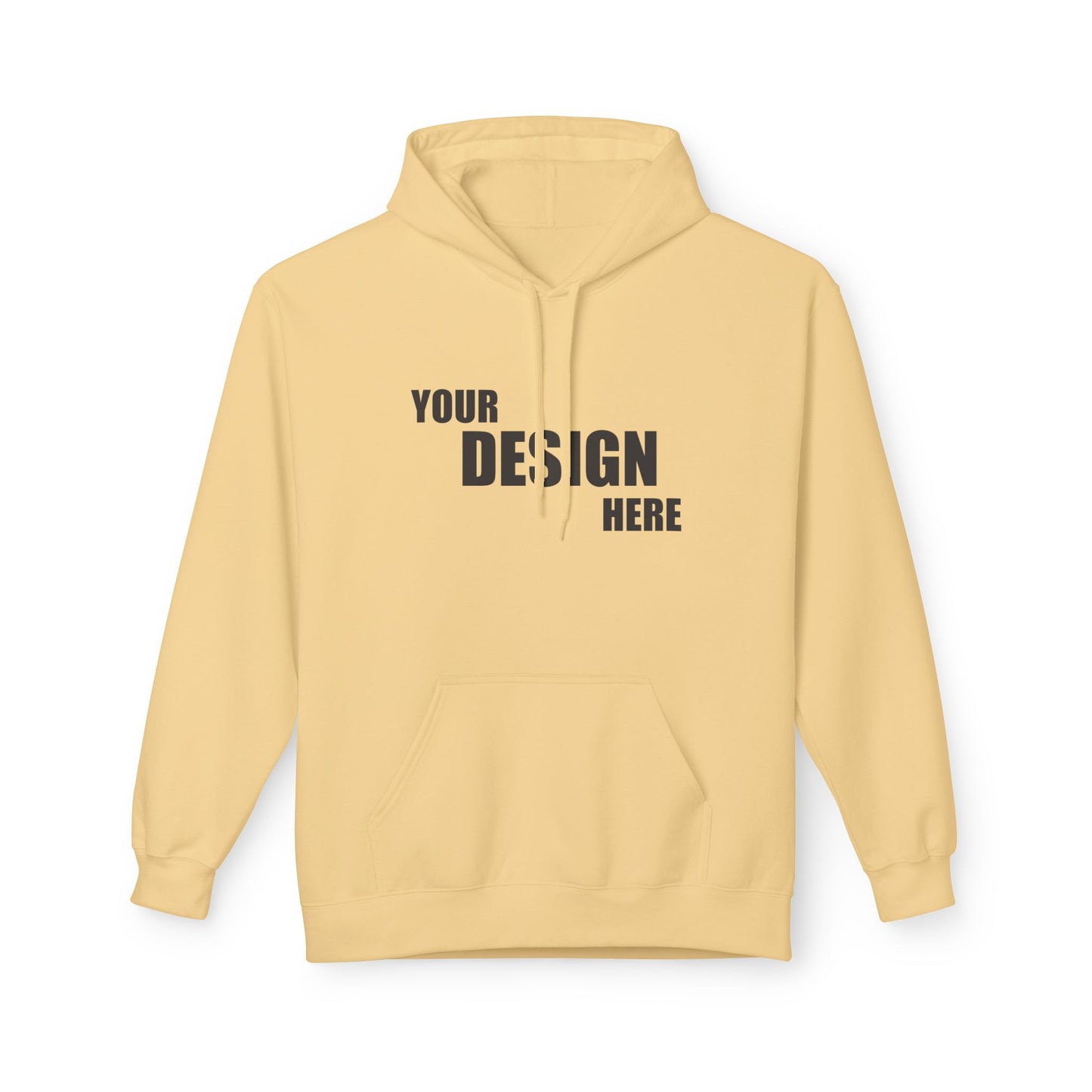 Classic White Hoodie — Custom "Your Design Here" Front Print - Relaxed Unisex