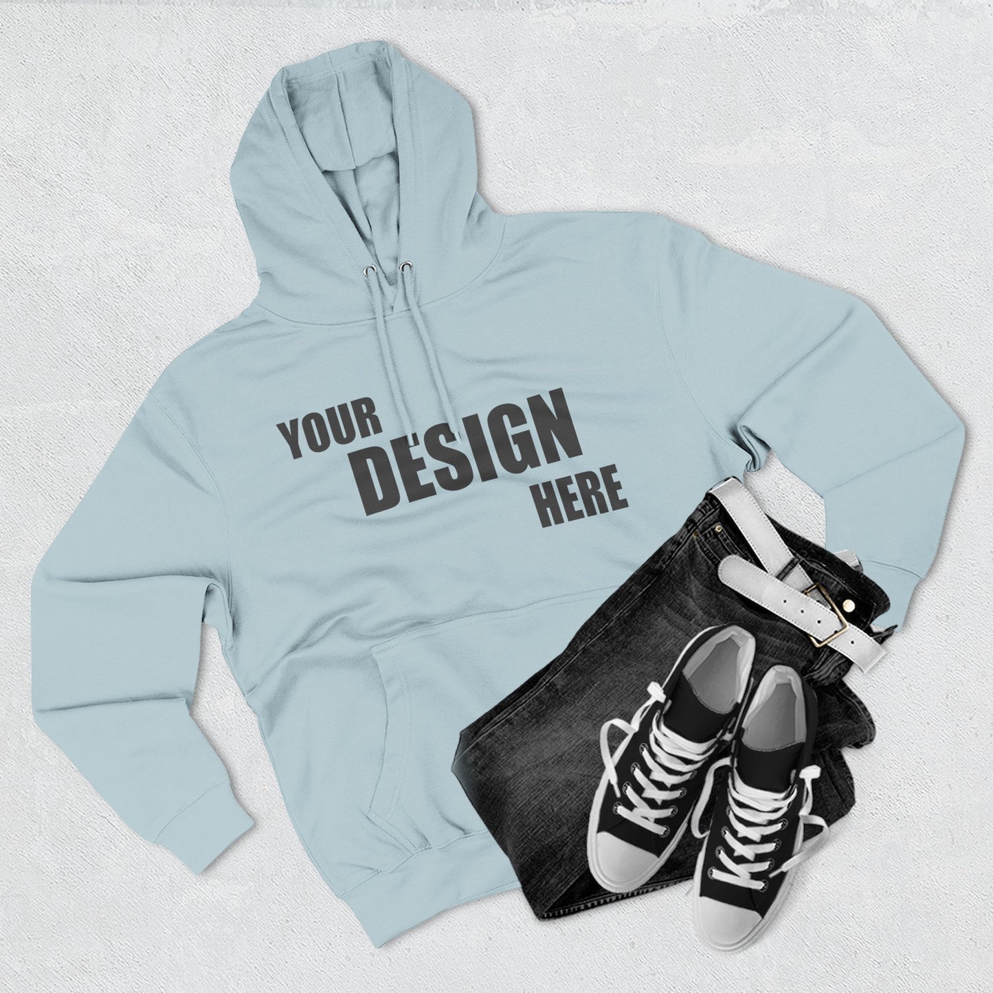 Classic Fleece Hoodie — Blank Custom Design Pullover - Relaxed Unisex