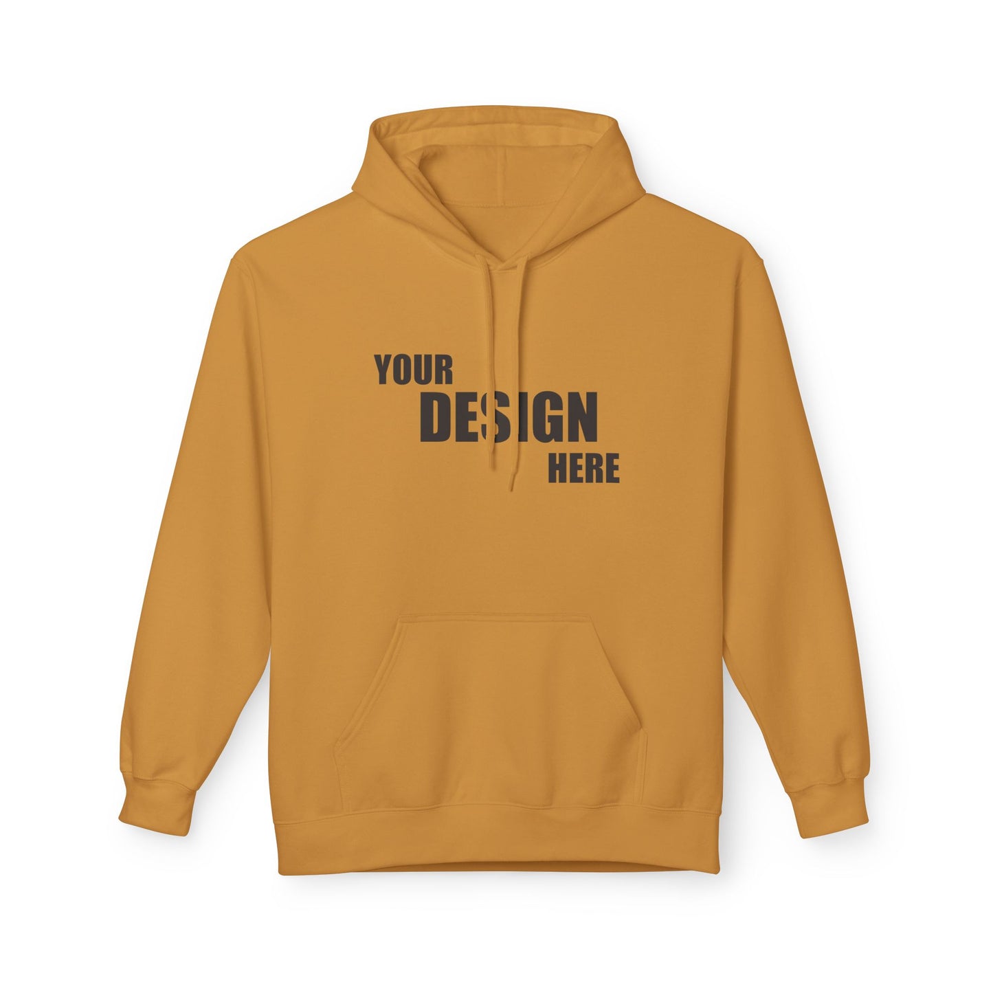 Classic White Hoodie — Custom "Your Design Here" Front Print - Relaxed Unisex