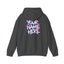 Custom Name Sweatshirt — Retro Script Front & Graffiti Back Personalized