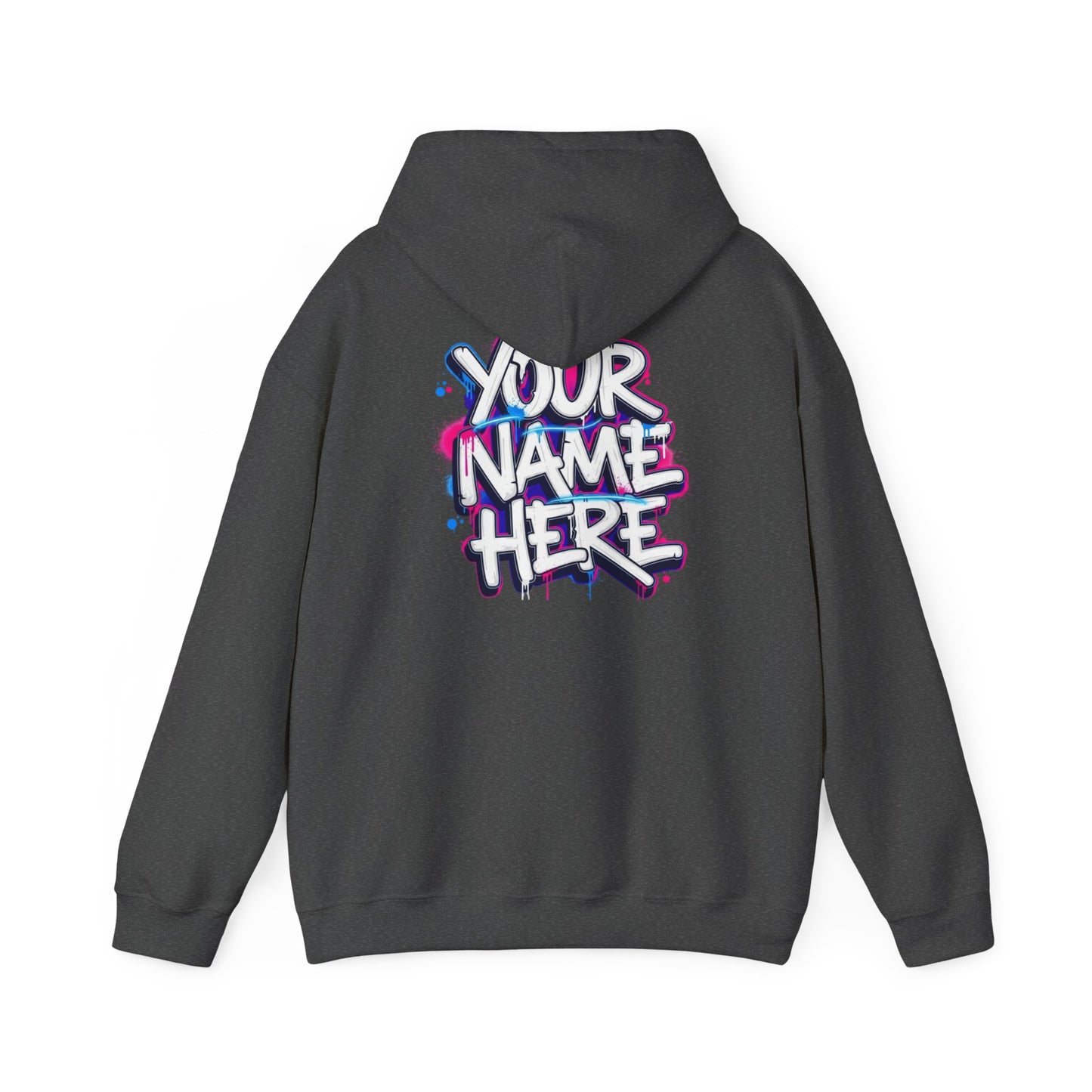 Custom Name Sweatshirt — Retro Script Front & Graffiti Back Personalized