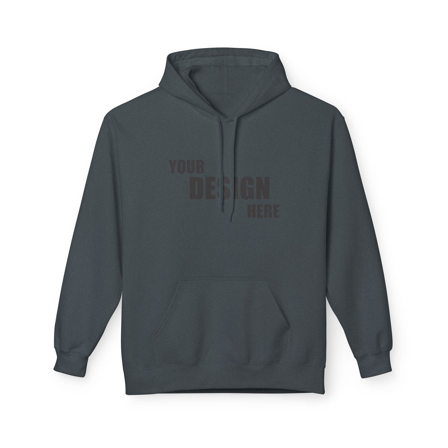 Classic White Hoodie — Custom "Your Design Here" Front Print - Relaxed Unisex