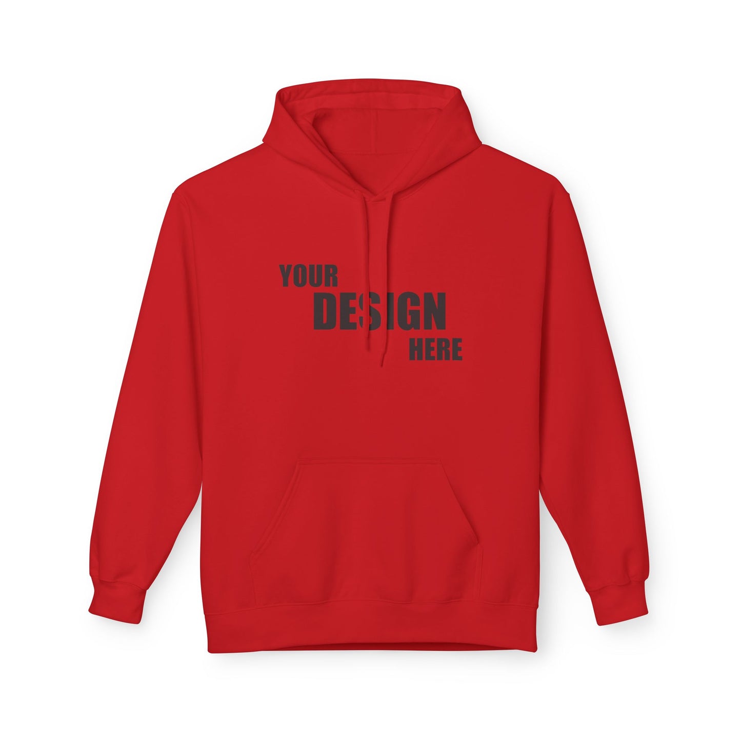 Classic White Hoodie — Custom "Your Design Here" Front Print - Relaxed Unisex