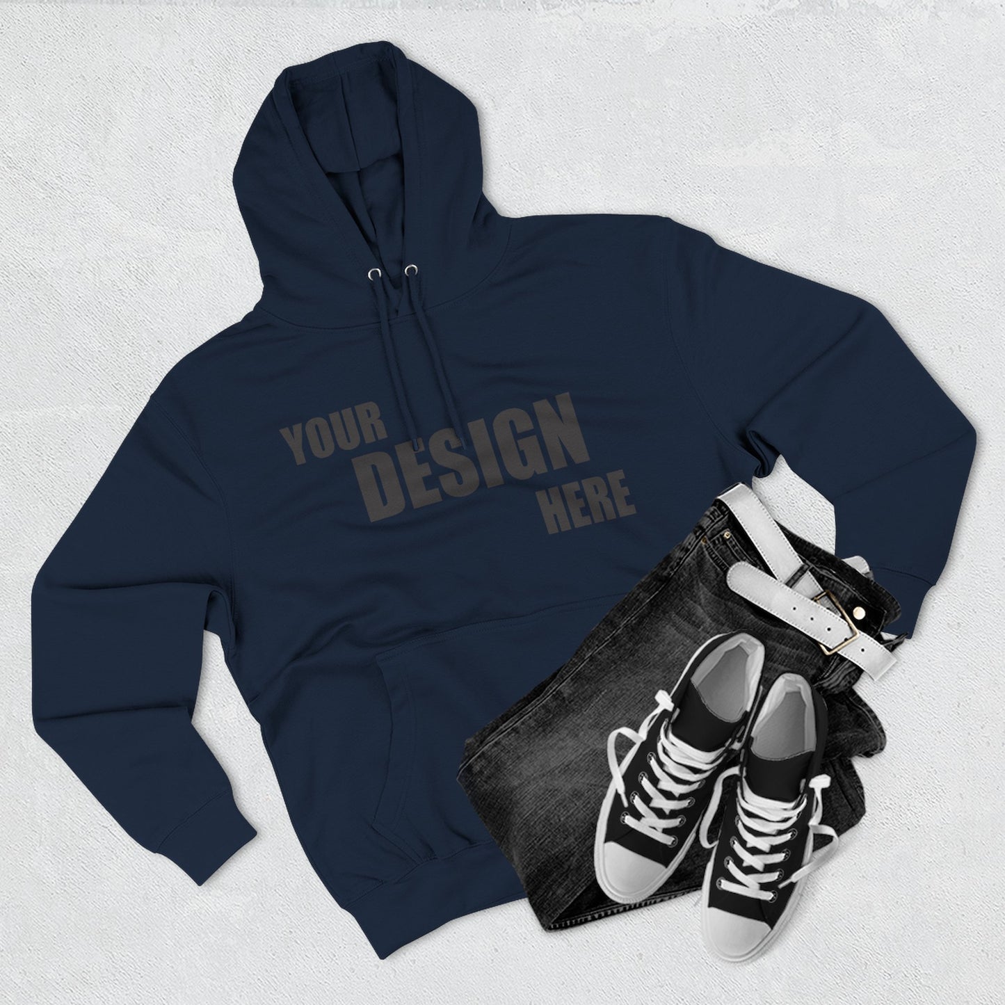 Classic Fleece Hoodie — Blank Custom Design Pullover - Relaxed Unisex