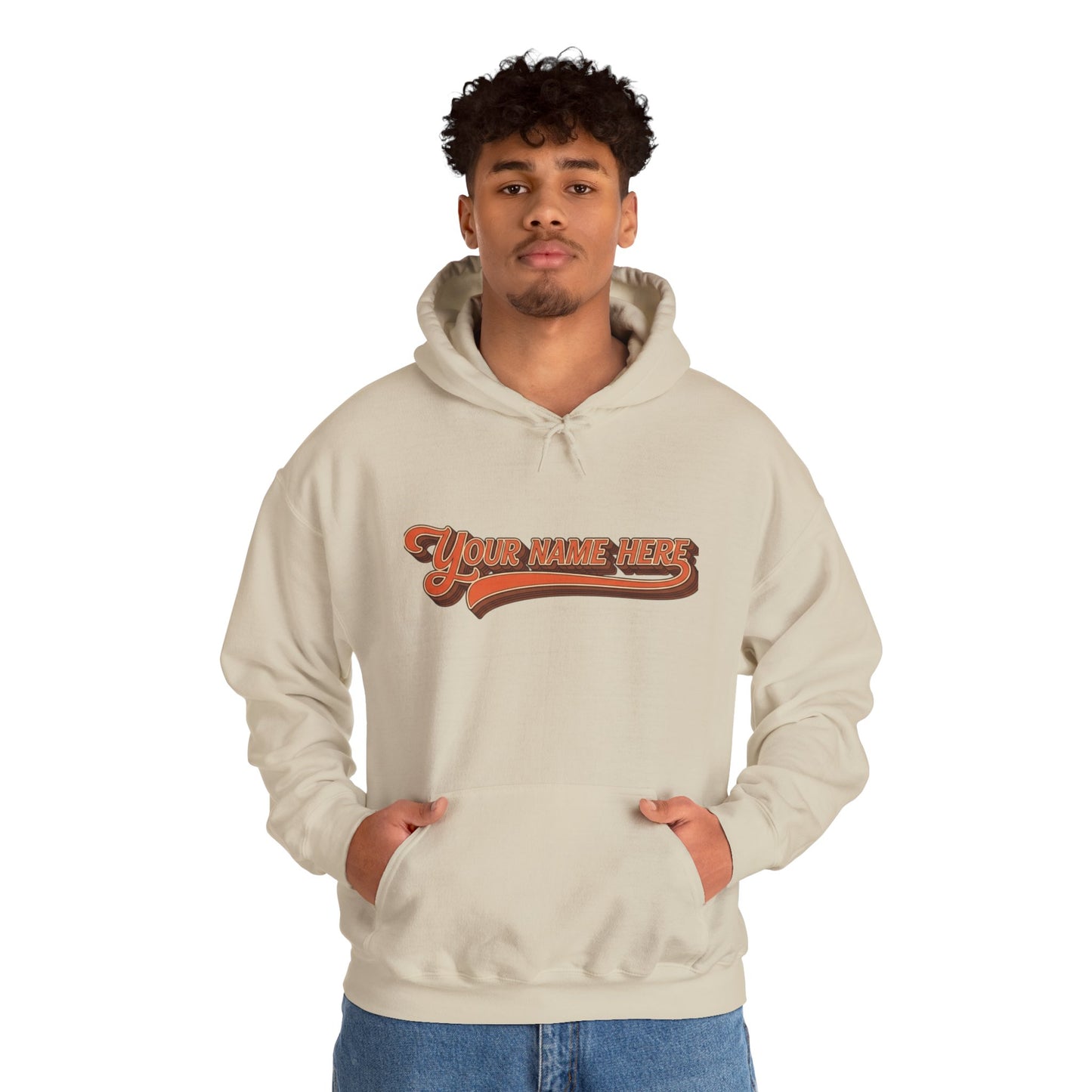 Custom Name Sweatshirt — Retro Script Front & Graffiti Back Personalized