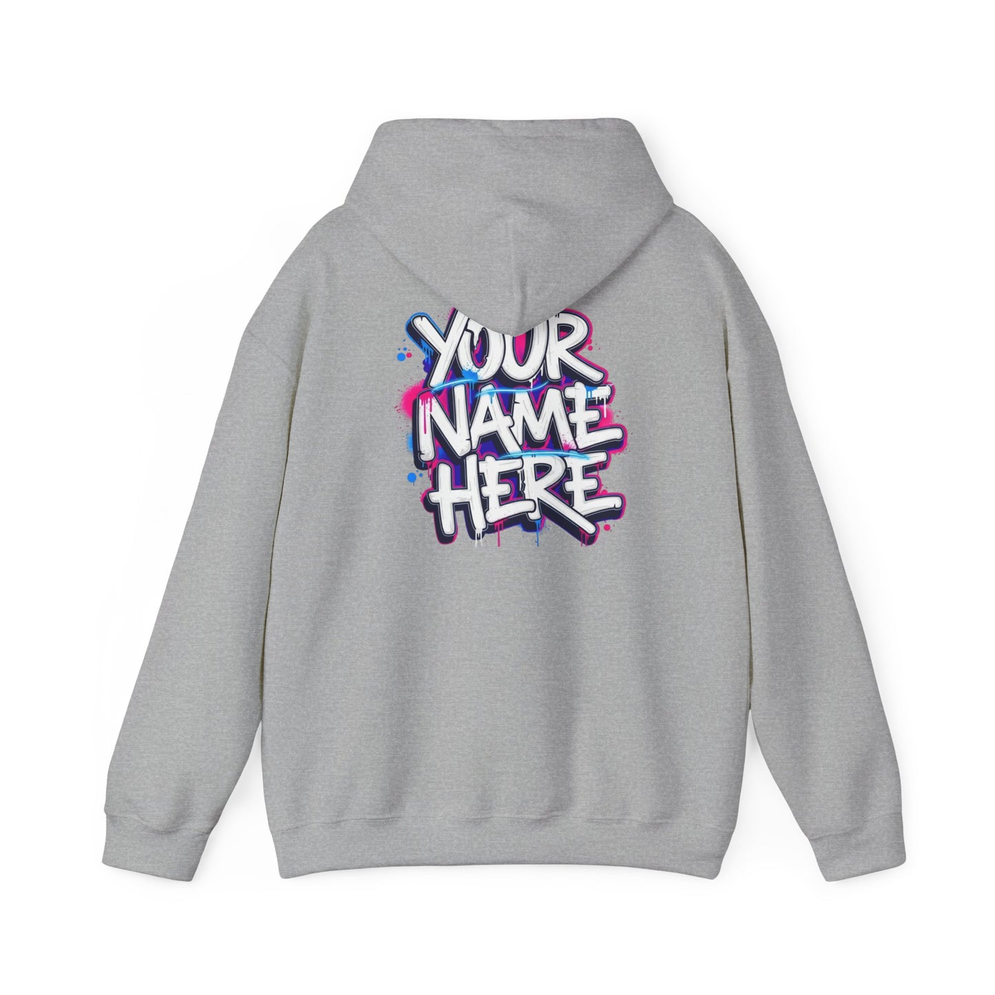 Custom Name Sweatshirt — Retro Script Front & Graffiti Back Personalized