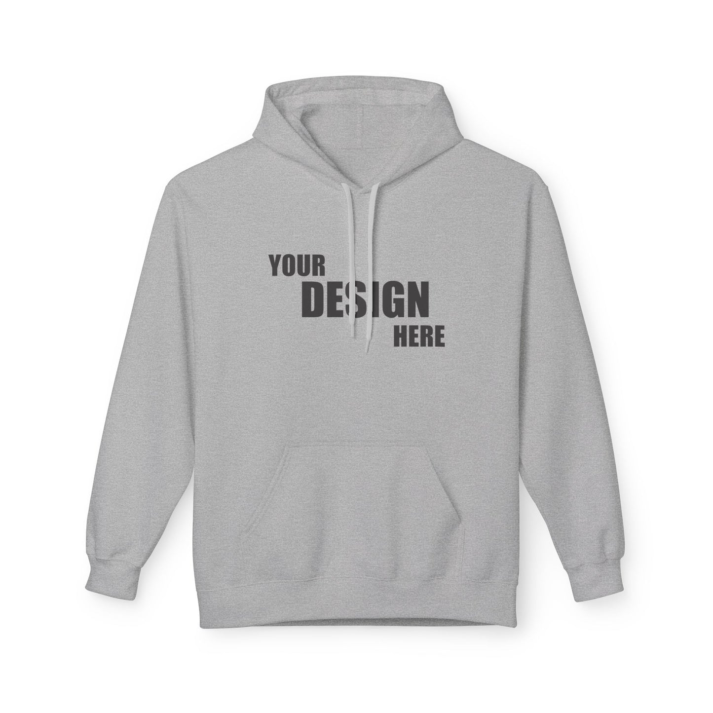 Classic White Hoodie — Custom "Your Design Here" Front Print - Relaxed Unisex
