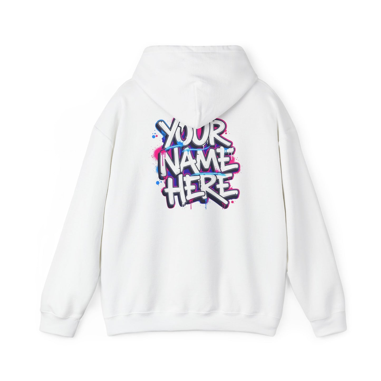 Custom Name Sweatshirt — Retro Script Front & Graffiti Back Personalized