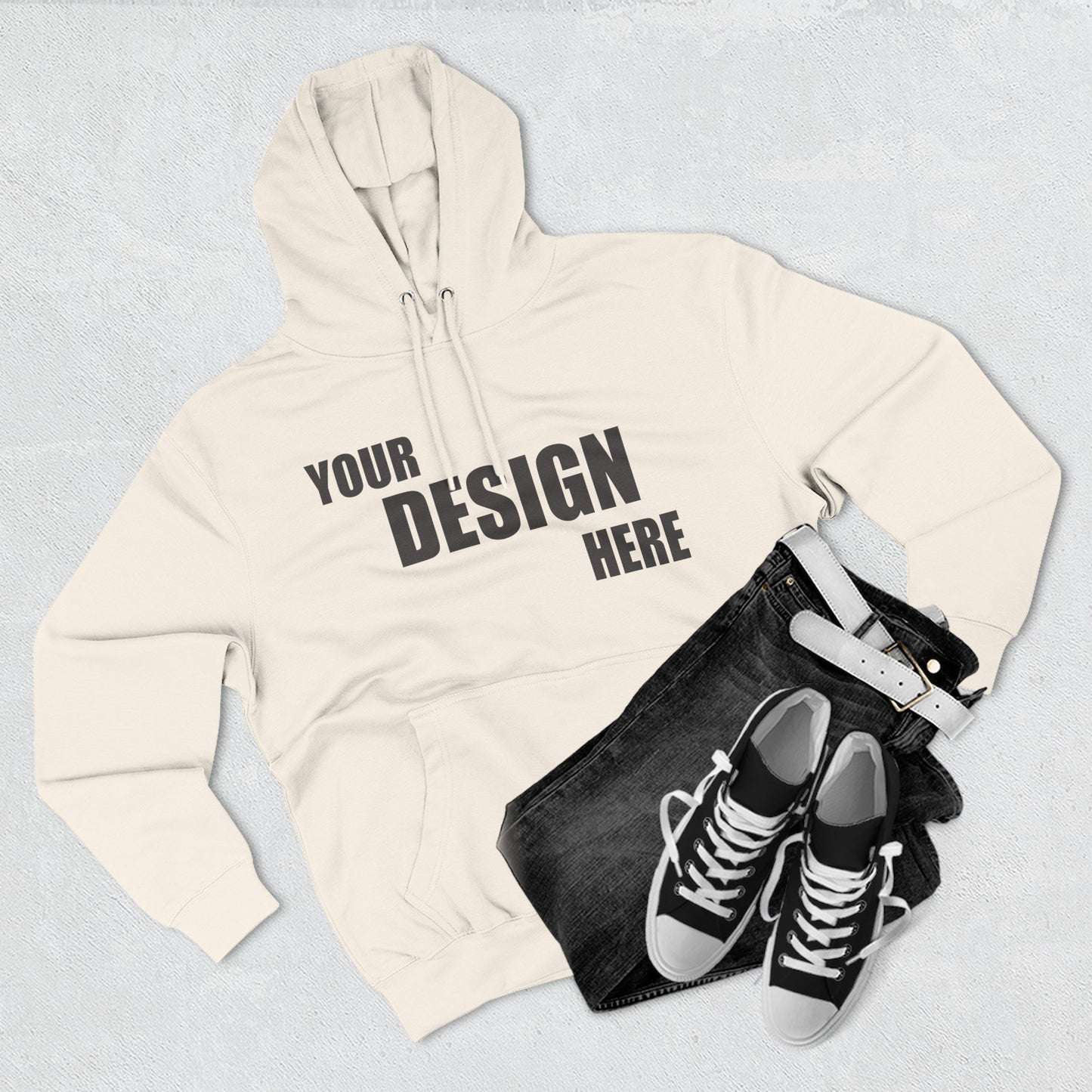 Classic Fleece Hoodie — Blank Custom Design Pullover - Relaxed Unisex