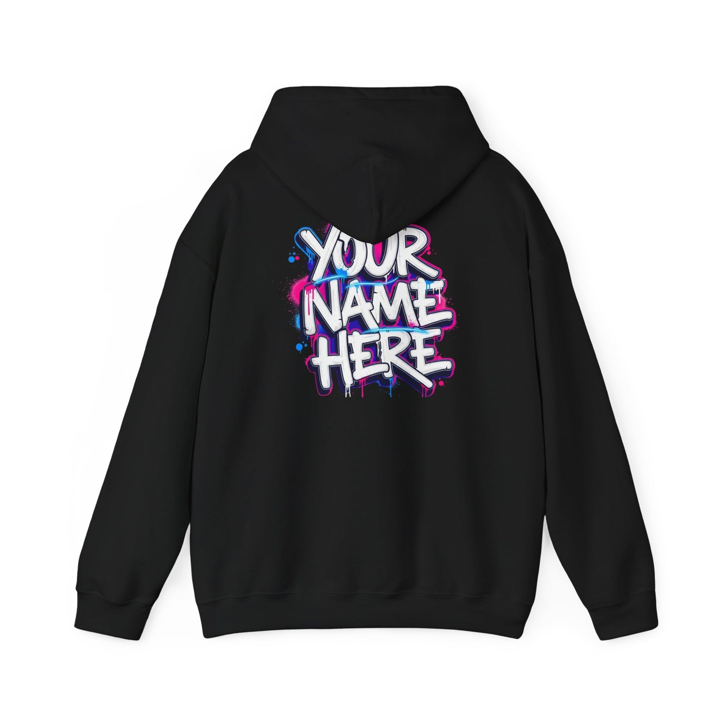 Custom Name Sweatshirt — Retro Script Front & Graffiti Back Personalized