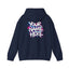 Custom Name Sweatshirt — Retro Script Front & Graffiti Back Personalized