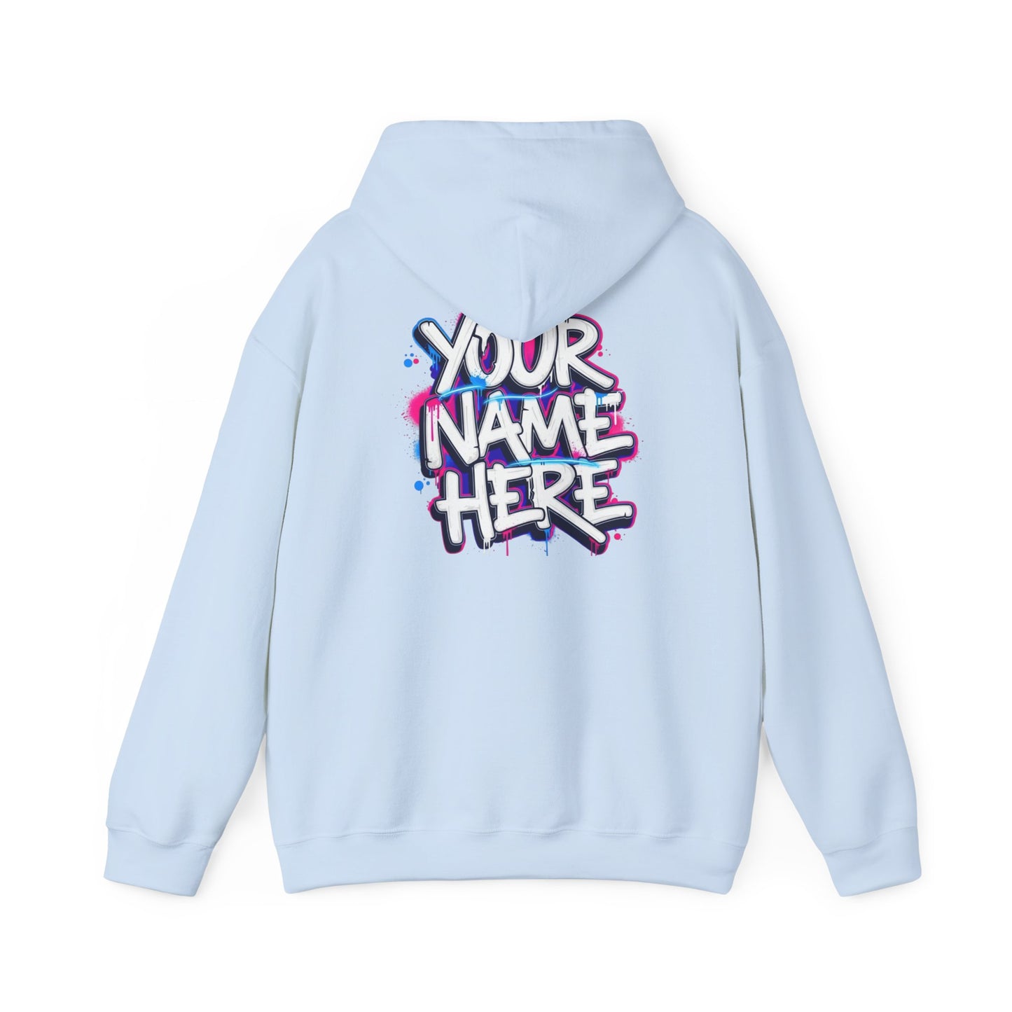 Custom Name Sweatshirt — Retro Script Front & Graffiti Back Personalized