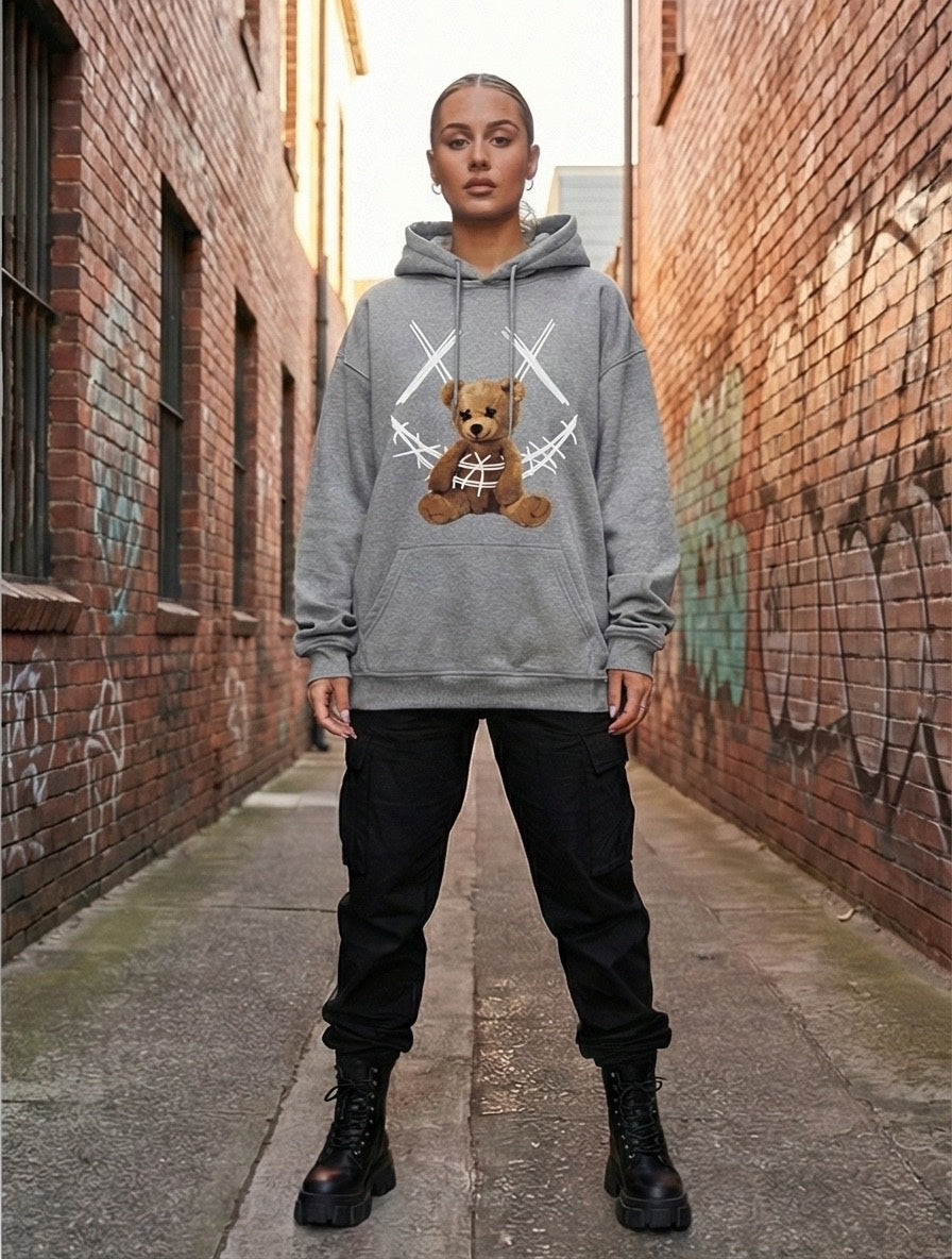 Emoji Teddy Bear Hoodie - Oversized