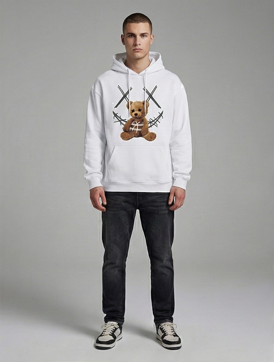 Emoji Teddy Bear Hoodie - Oversized