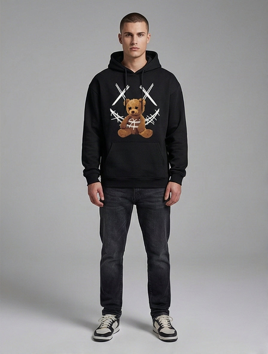 Emoji Teddy Bear Hoodie - Oversized