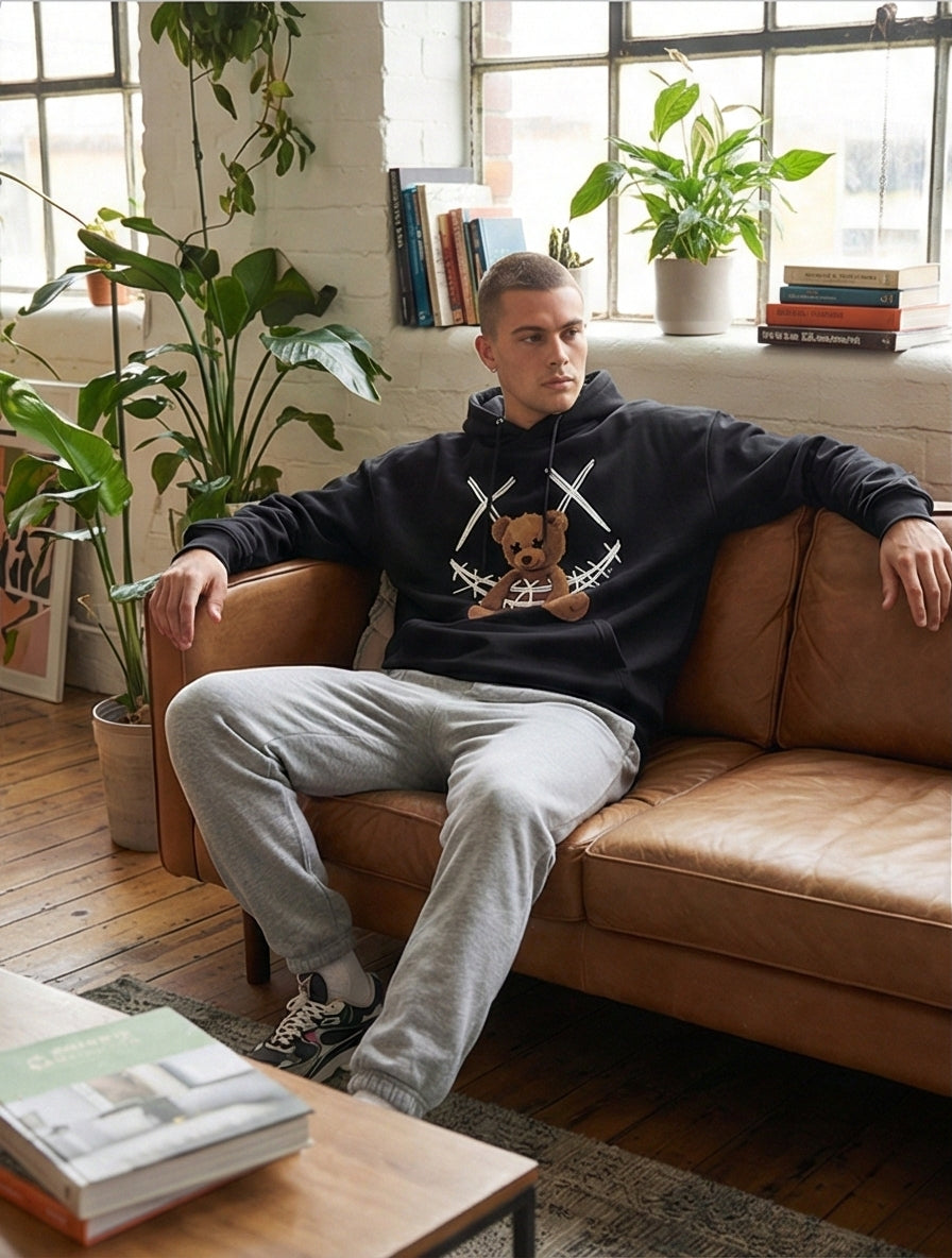 Emoji Teddy Bear Hoodie - Oversized