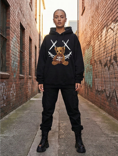 Emoji Teddy Bear Hoodie - Oversized