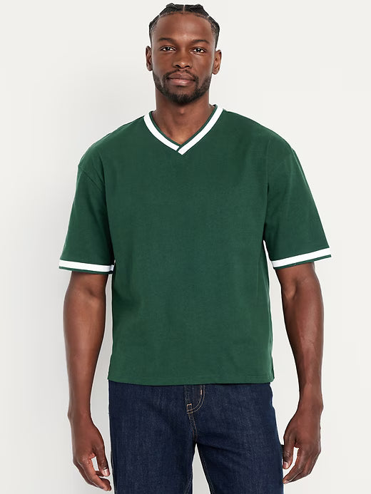 Heavyweight Cropped V-Neck T-Shirt