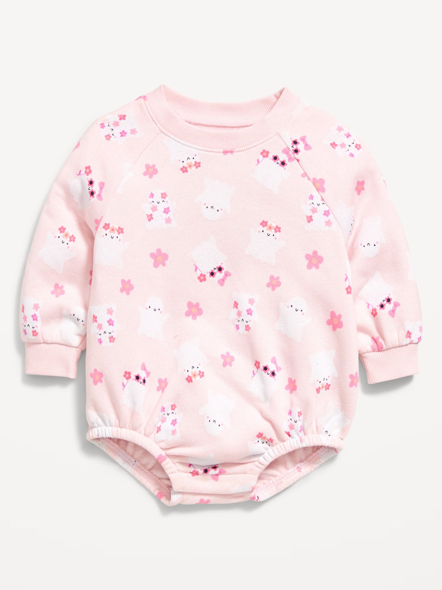 Printed Long-Sleeve Fleece Bodysuit for Baby
