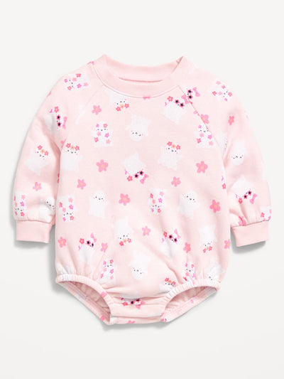 Printed Long-Sleeve Fleece Bodysuit for Baby