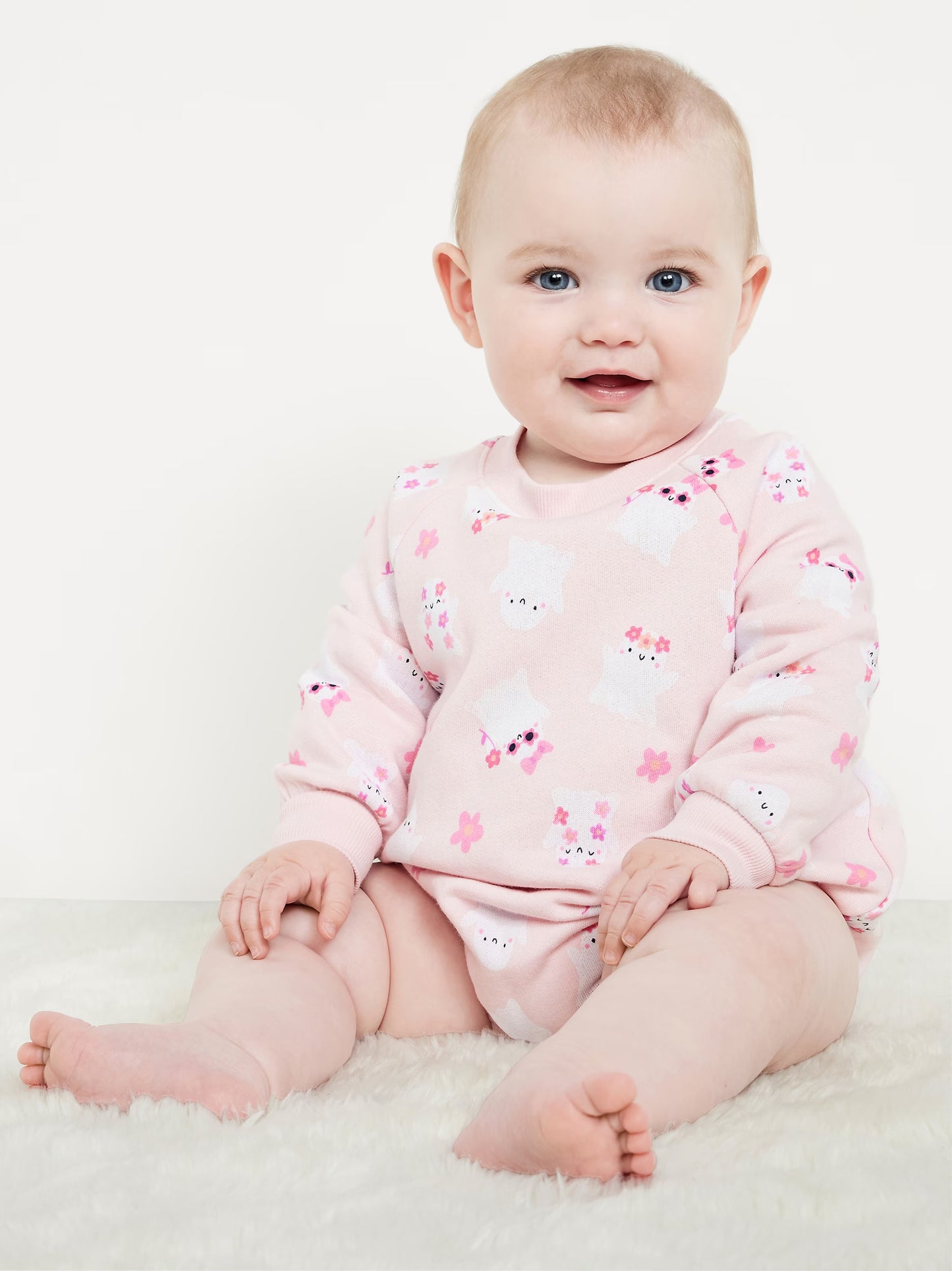 Printed Long-Sleeve Fleece Bodysuit for Baby
