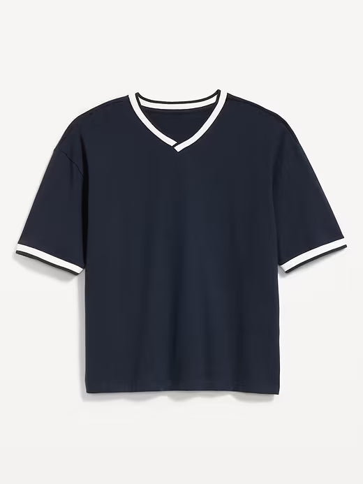 Heavyweight Cropped V-Neck T-Shirt