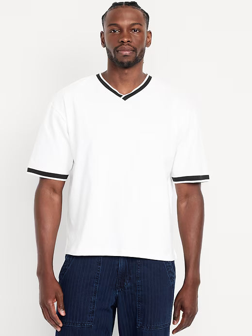 Heavyweight Cropped V-Neck T-Shirt
