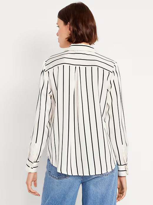 Satin Button-Down Shirt