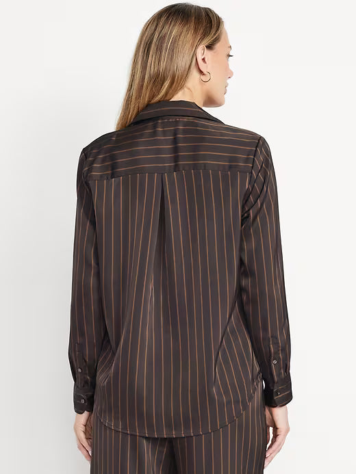 Satin Button-Down Shirt