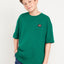 Oversized Short-Sleeve Graphic T-Shirt for Boys | Green