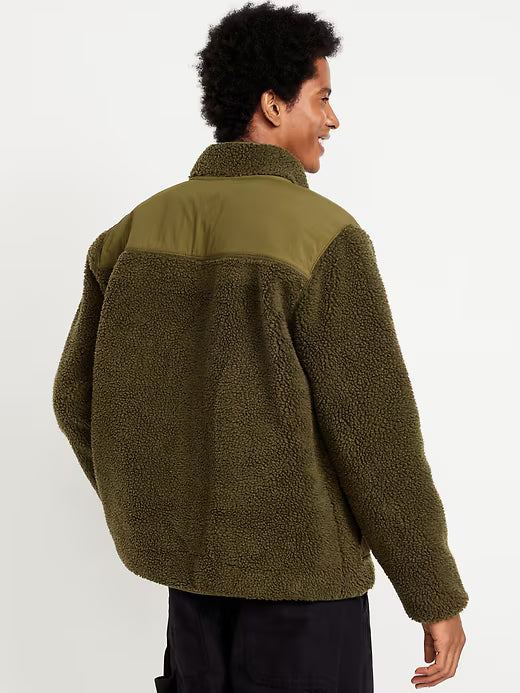 Loose Utility Sherpa Jacket