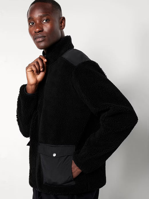 Loose Utility Sherpa Jacket