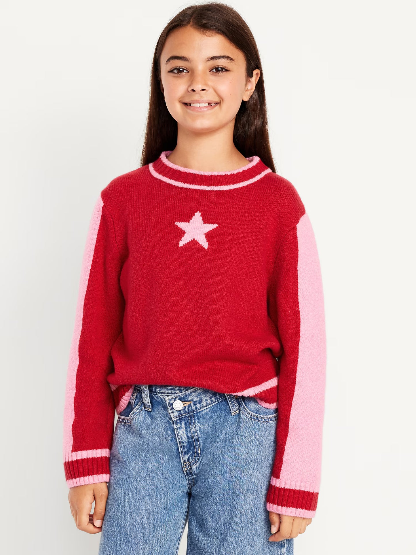 SoSoft Printed Mock-Neck Sweater for Girls