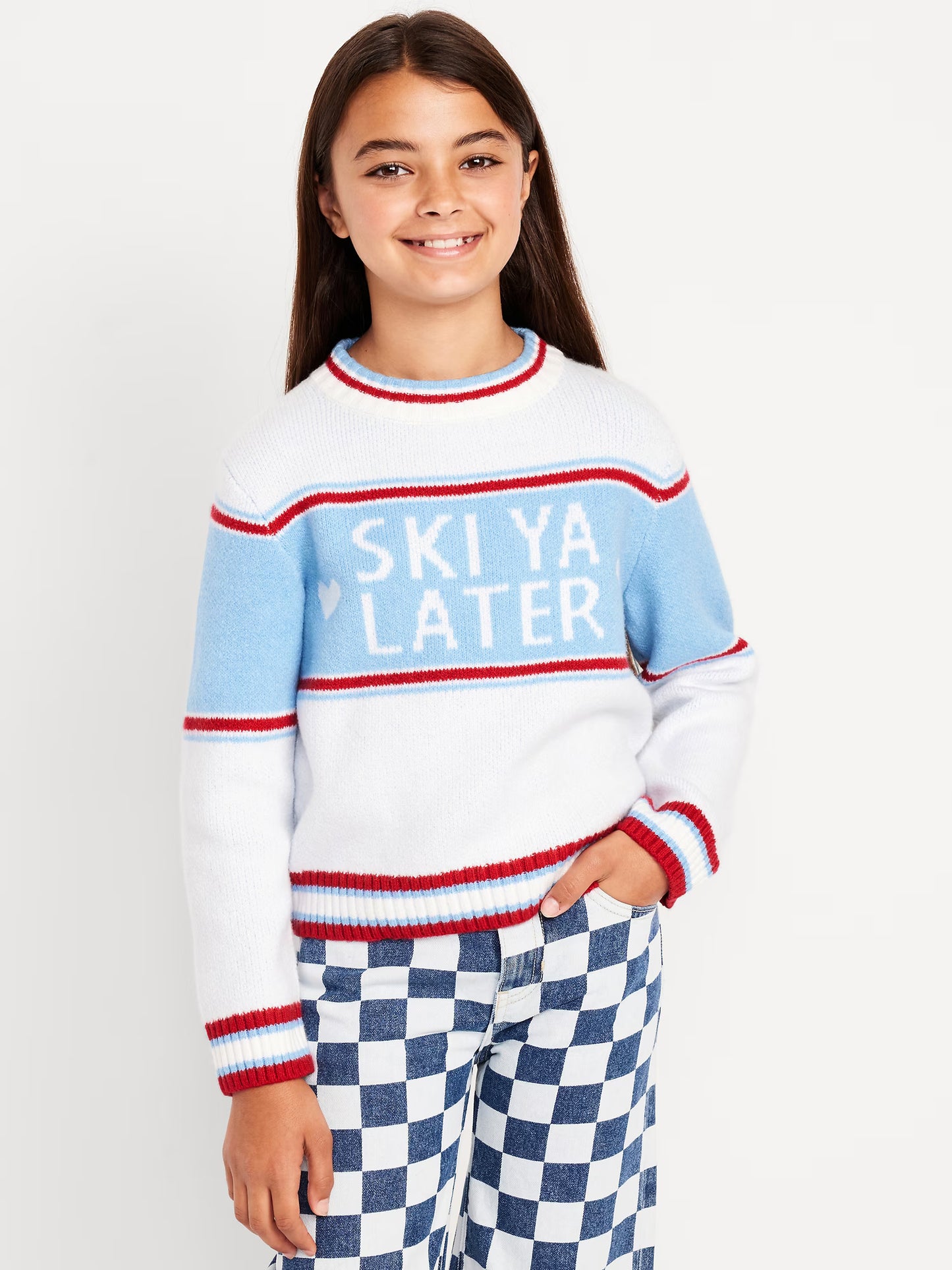SoSoft Printed Mock-Neck Sweater for Girls