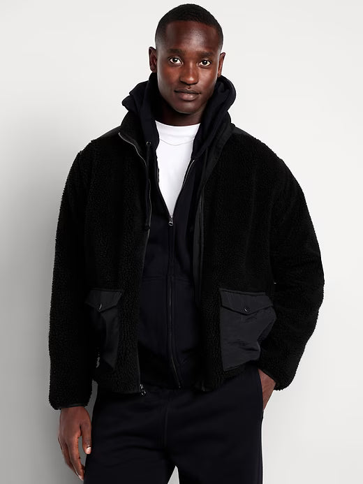 Loose Utility Sherpa Jacket