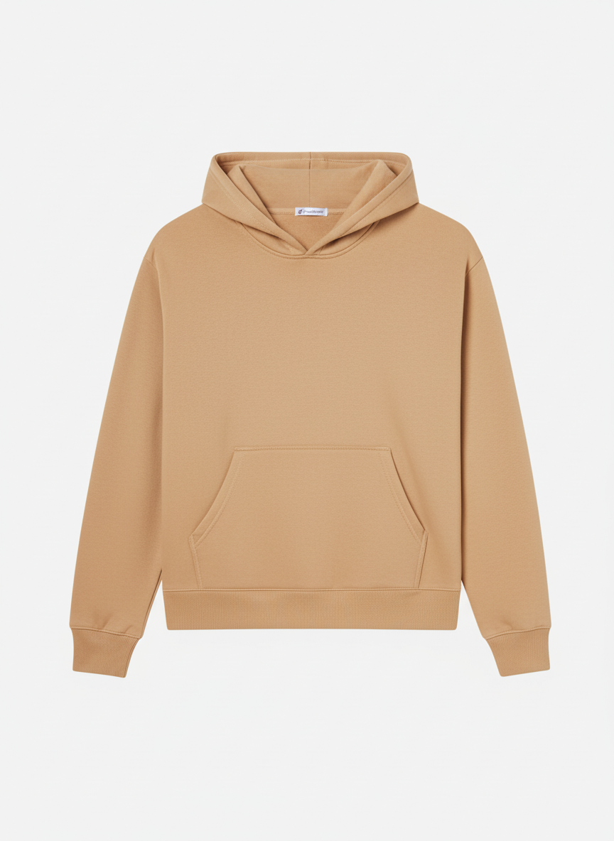 Camel Brown Plain Hoodie - Unisex