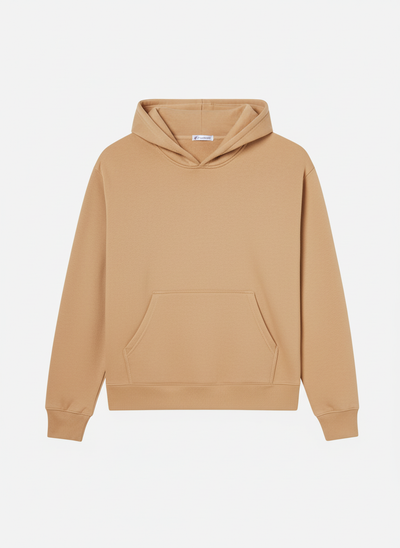 Camel Brown Plain Hoodie - Unisex