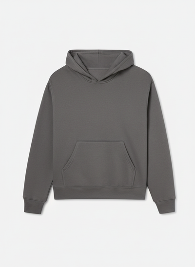 Charcoal Grey Plain Hoodie - Relaxed Unisex
