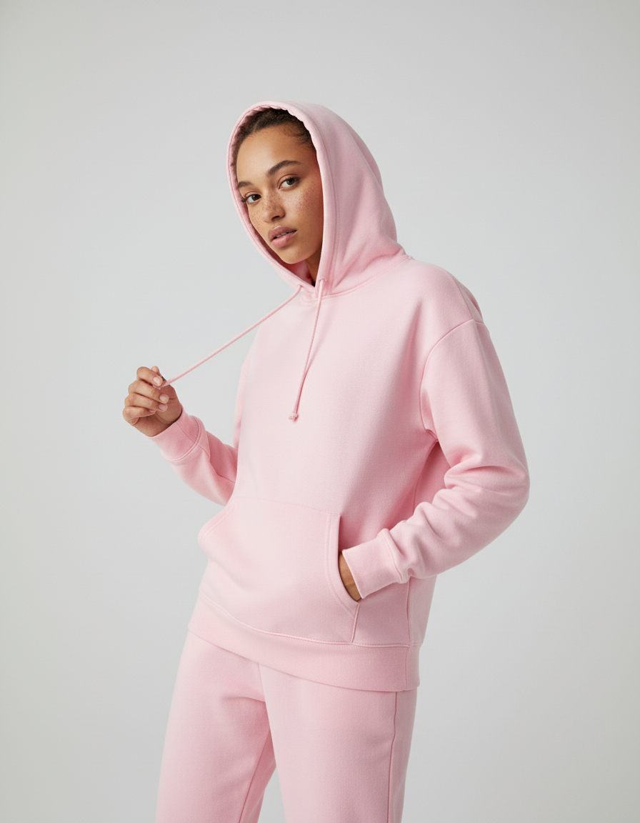 Plain Baby Pink Plain Hoodie - Unisex
