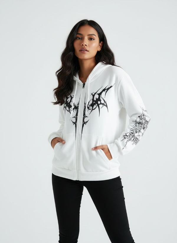 Graphic Zip-Up Unisex Hoodie – Relaxed Streetwear Fit